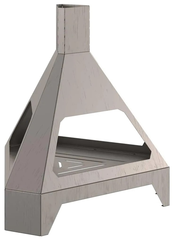 Fogo com Chaminé 50x43x52 cm Aço Envelhecido