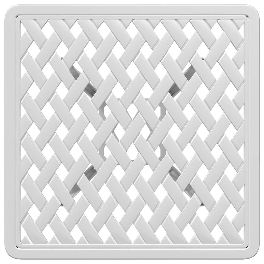 Mesa de jardim 53x53x53 cm alumínio fundido branco