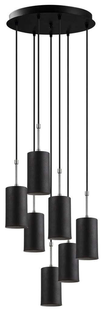 Candeeiro Suspenso Kem – Preto e Níquel – Diâmetro 43 cm, Altura 120 c