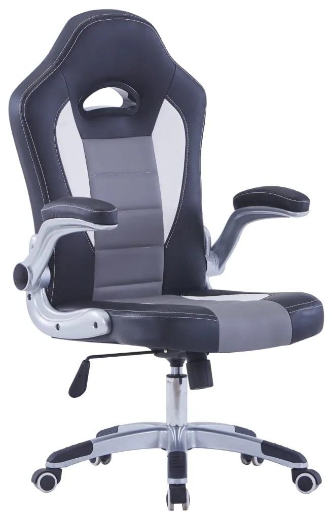 vidaXL Cadeira de gaming couro artificial preto