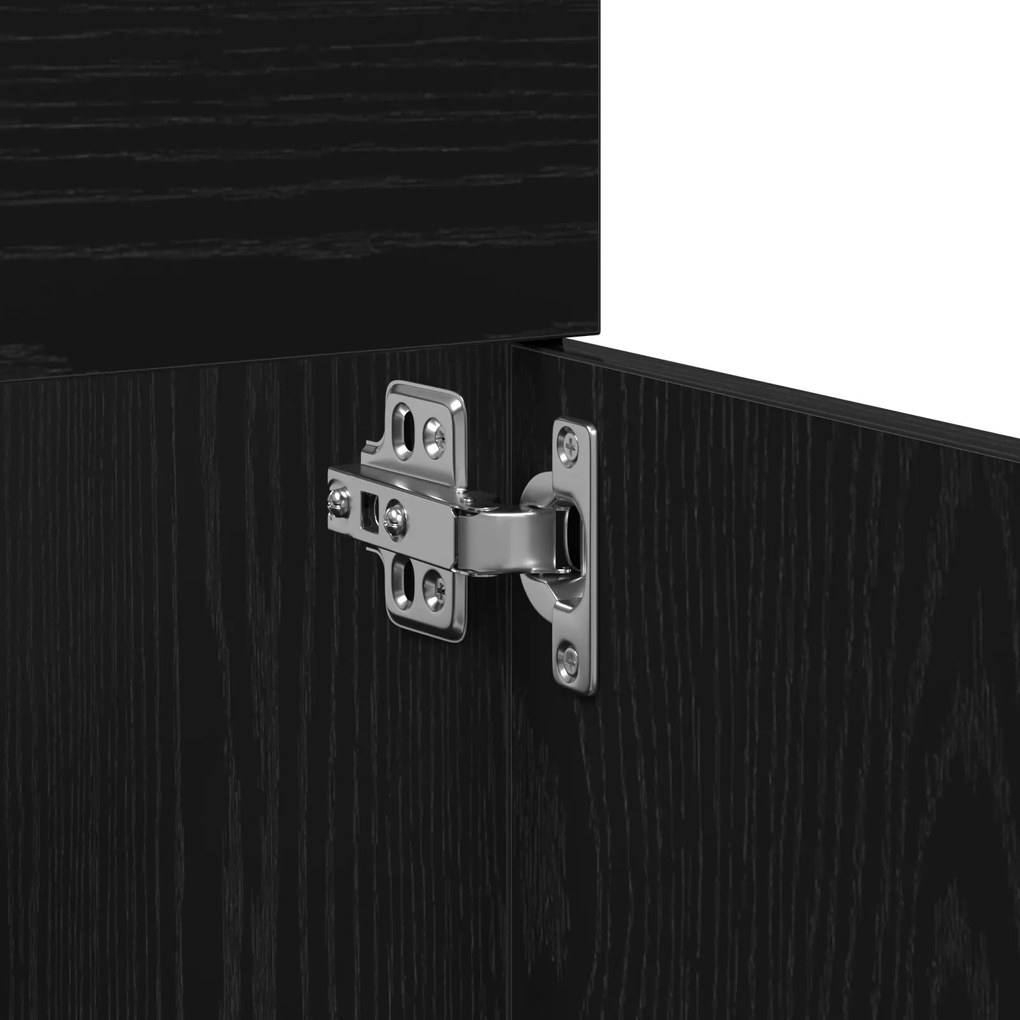 Conjunto de Móveis para Casa de Banho 4 Peças Carvalho Preto Madeira E