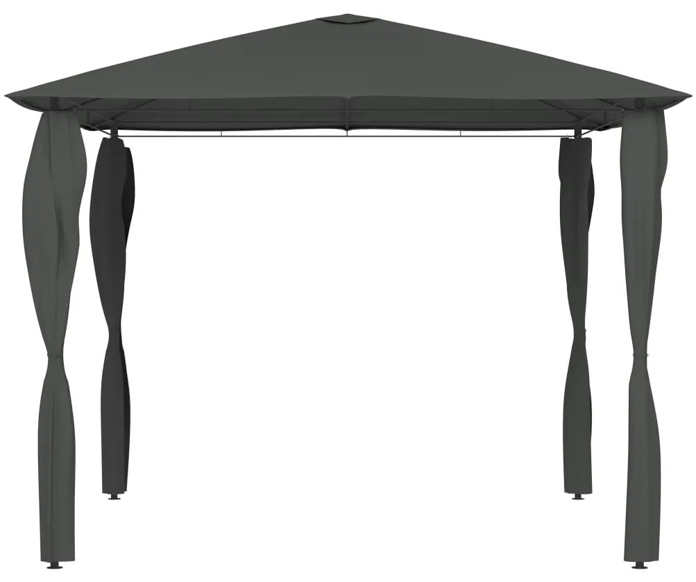 Gazebo 3x3x2,6 m com capas para postes 160 g/m² antracite