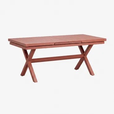 Rectangular Extensible Garden Table In Aluminum Karena Terracota & 180 - 240 X 90 Cm - Sklum