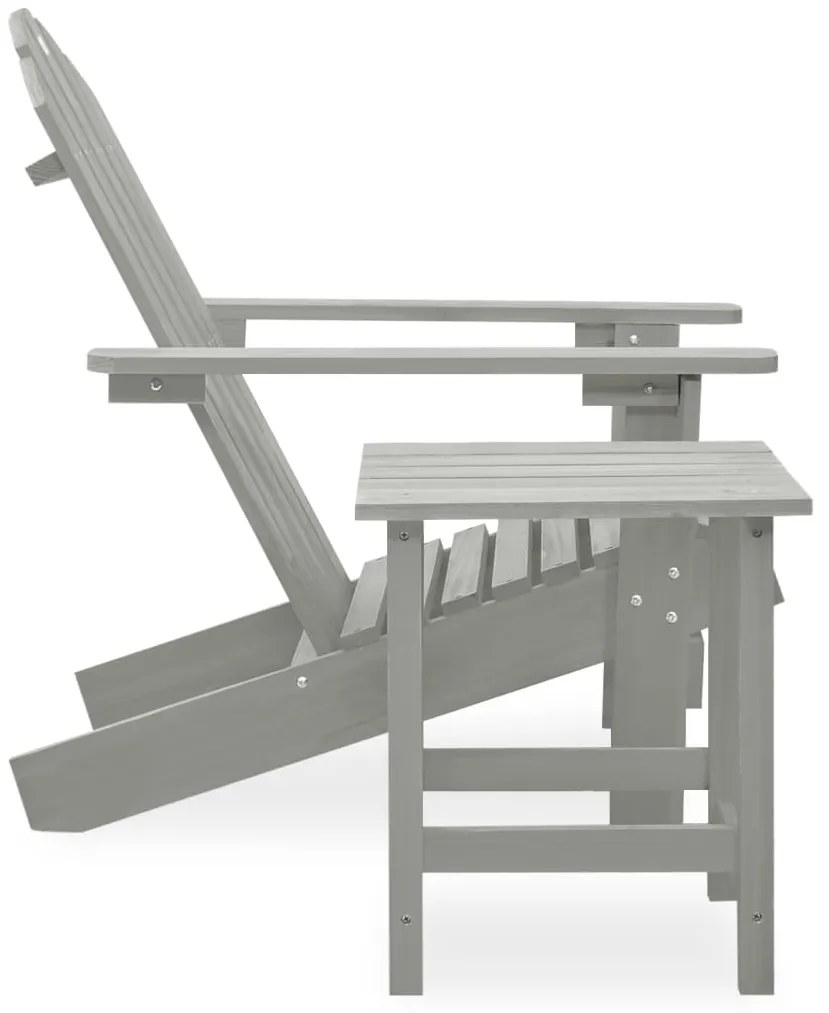 Cadeira de jardim Adirondack com mesa madeira de abeto cinzento