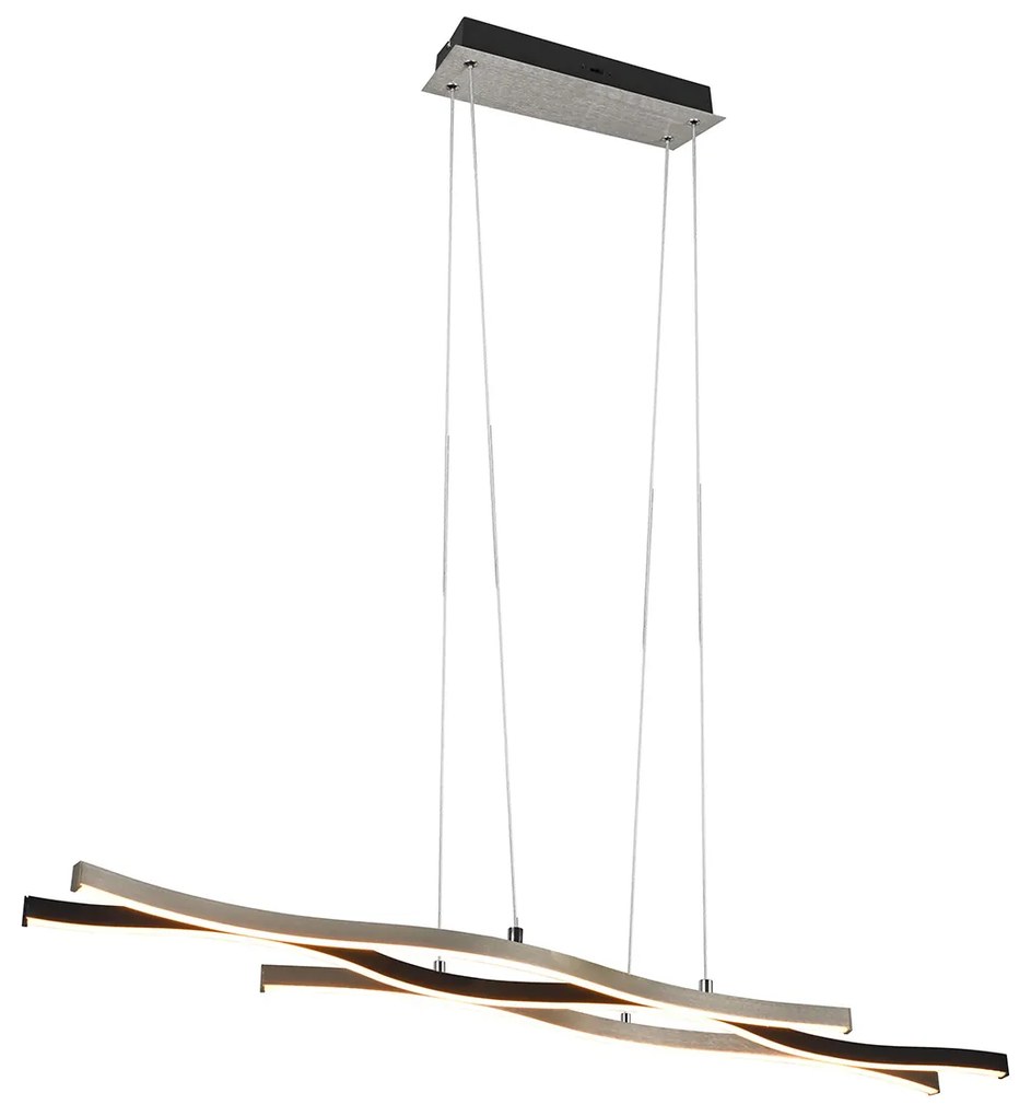 Candeeiro suspenso de design preto com prata incluindo LED regulável - Blaze Design