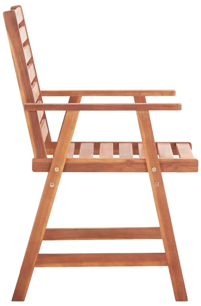 Cadeiras de jantar p/ jardim 3 pcs c/ almofadões acácia maciça