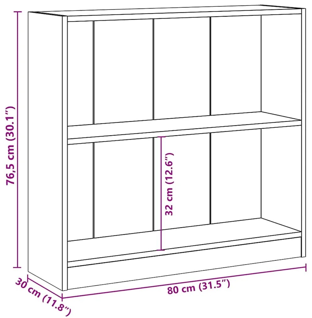 Estante 80x24x75 cm contraplacado cinzento cimento