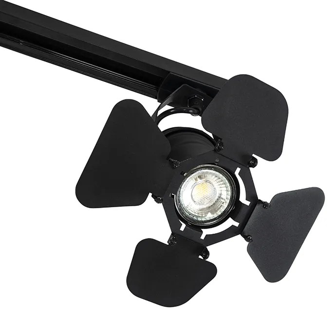 LED Sistema de calhas inteligente preto 3 luzes incl. Wi-Fi GU10 - Movie Moderno