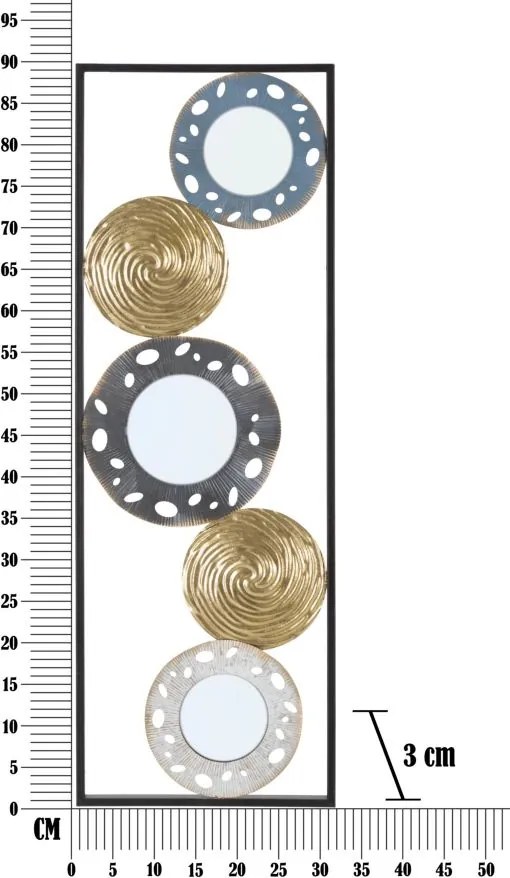 PAINEL DE PAREDE DE FERRO GLOTY RET.-B- CM 31X3X90 MULTICOLOR