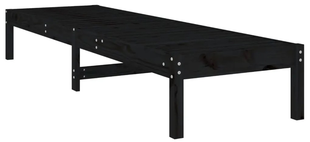 Conjunto de 2 Espreguiçadeiras - Preto - 199,5x60x74 cm - Pinho Maciço