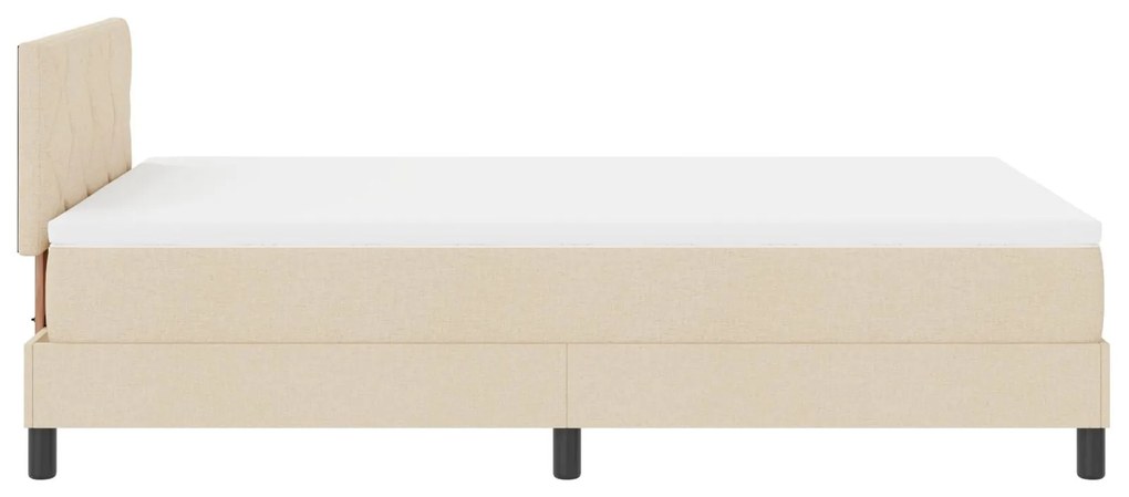 Cama Box com Colchão Creme 120x190 cm Tecido