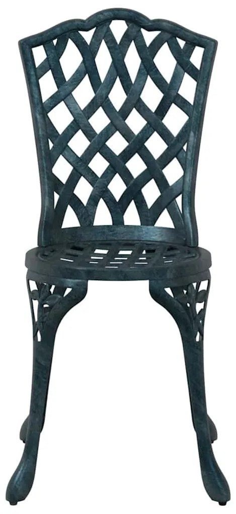 Conjunto de Bistro de Jardim 3 Peças vidaXL Verde em Alumínio Fundido