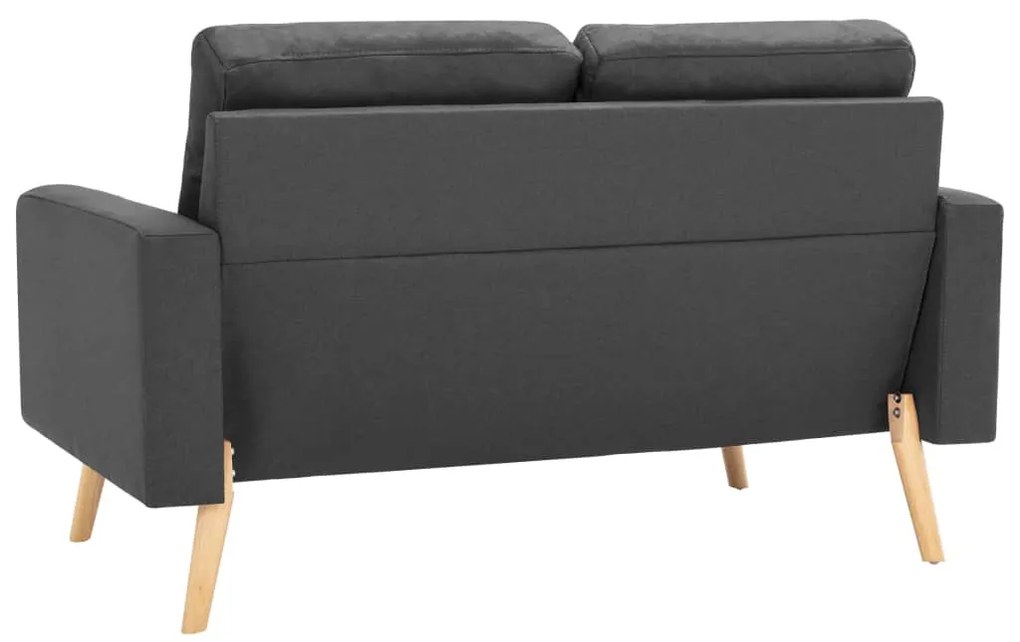 2 pcs conjunto de sofás tecido cinzento-escuro