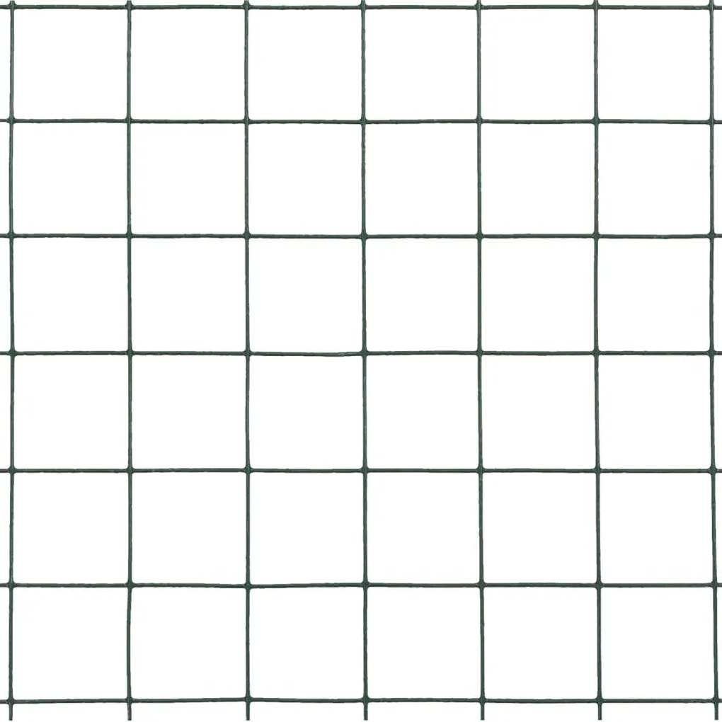 Cerca arame galinheiro 10x0,5 m aço c/ revestimento PVC verde