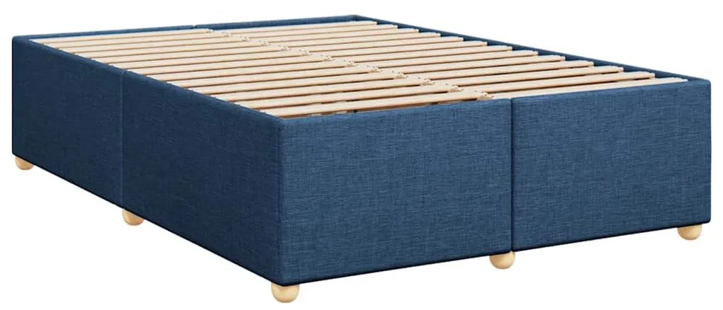 Cama com molas/colchão 140x190 cm tecido azul