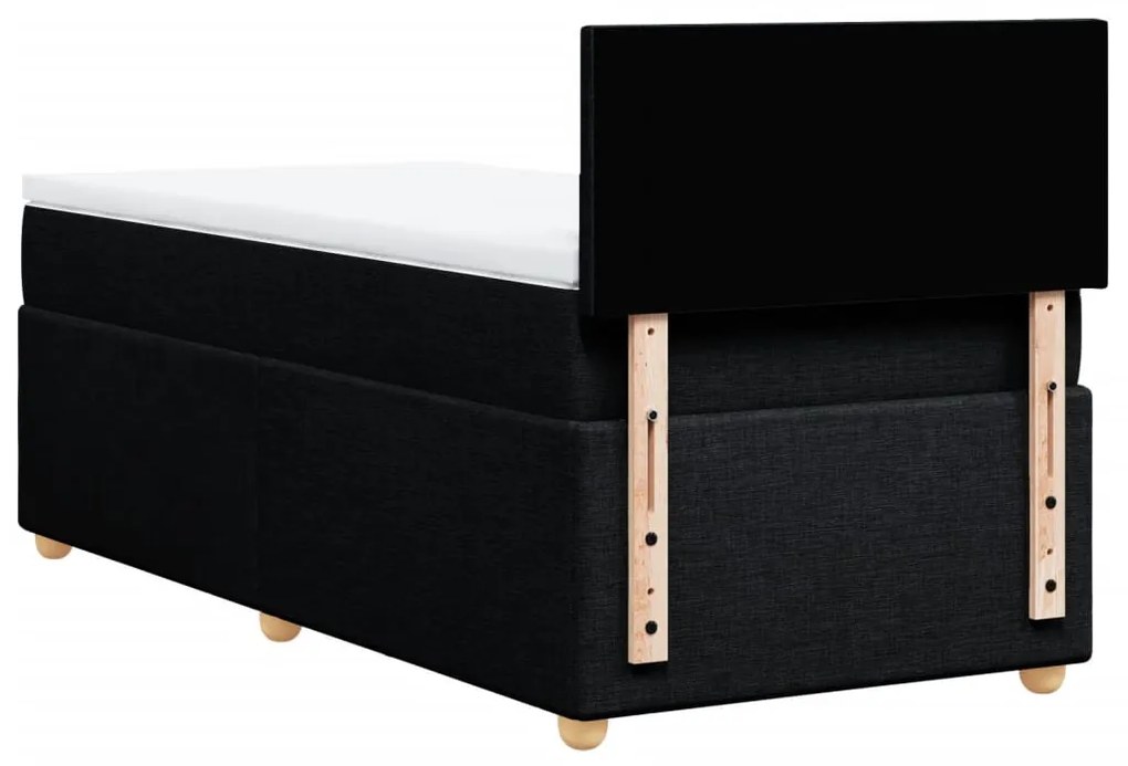 Cama box spring com colchão solteiro tecido preto