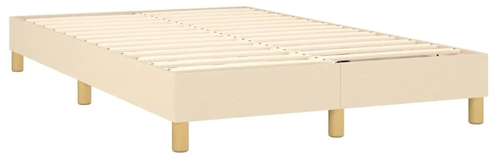 Cama box spring c/ colchão e LED 120x200 cm tecido cor creme