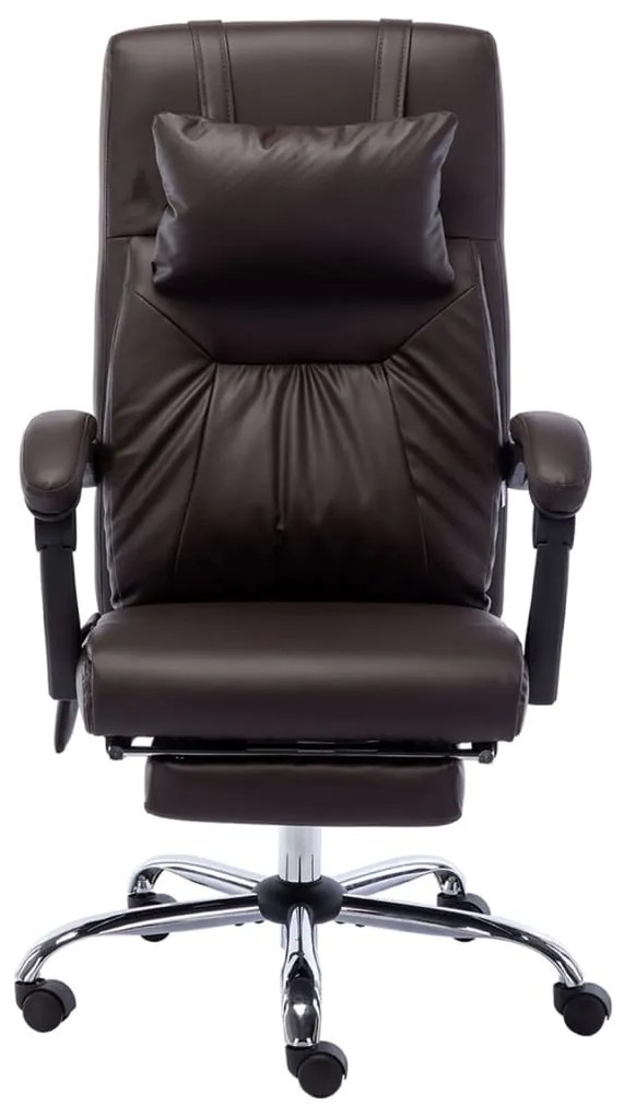 Cadeira escritório c/ função massagem couro artificial castanho