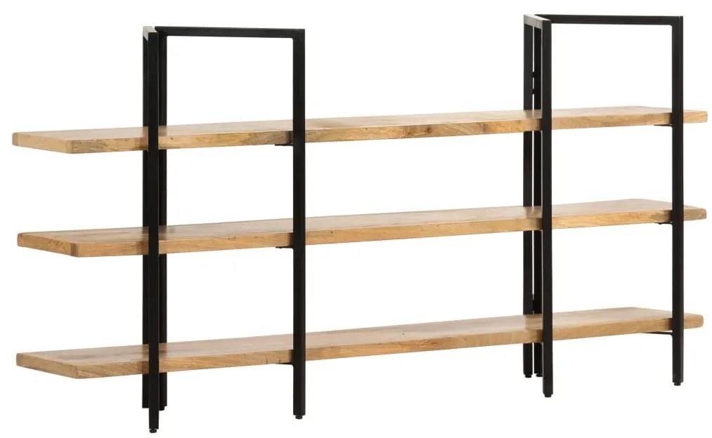 Estante com 3 prateleiras 160x31x80 cm madeira mangueira maciça