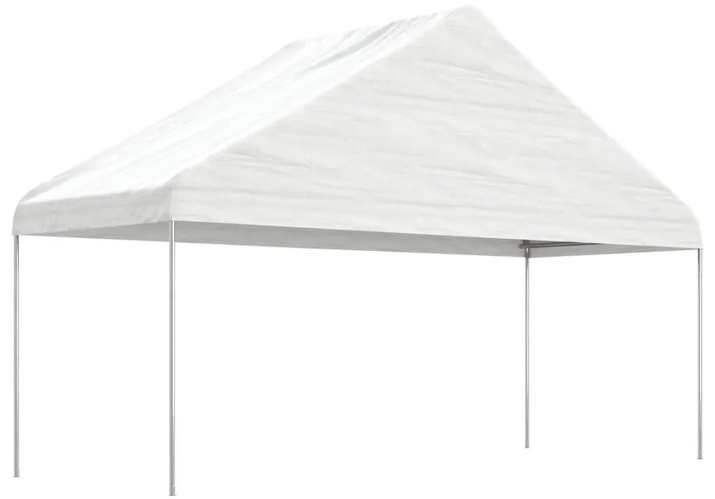 Gazebo com telhado 15,61x5,88x3,75 m polietileno branco