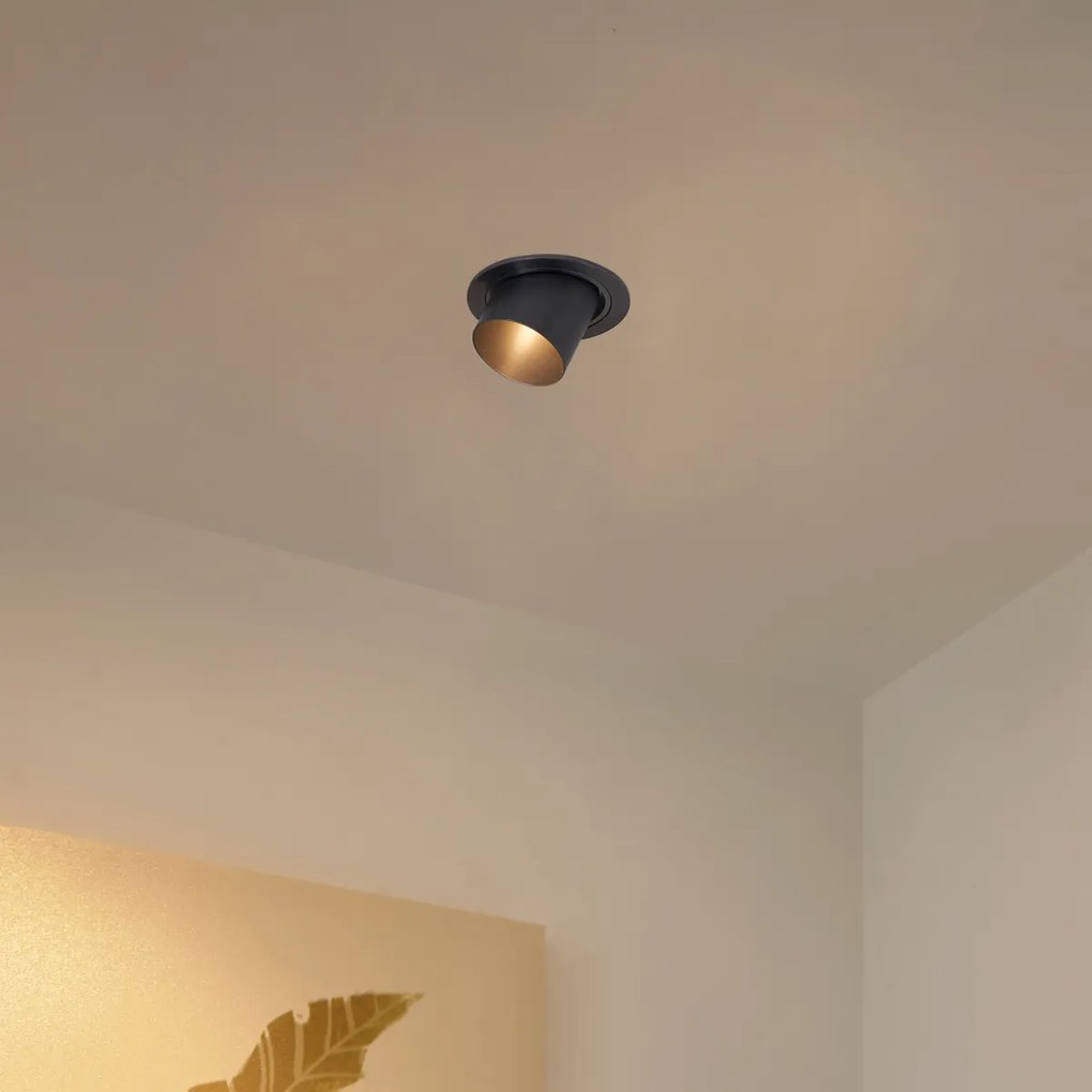 Conjunto de 6 focos embutidos modernos cor de bronze GU10 50mm redondos inclináveis - Installa