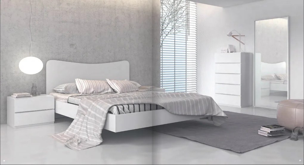 Cama Moon 330 (p colchão de 150x195) - lacado mate