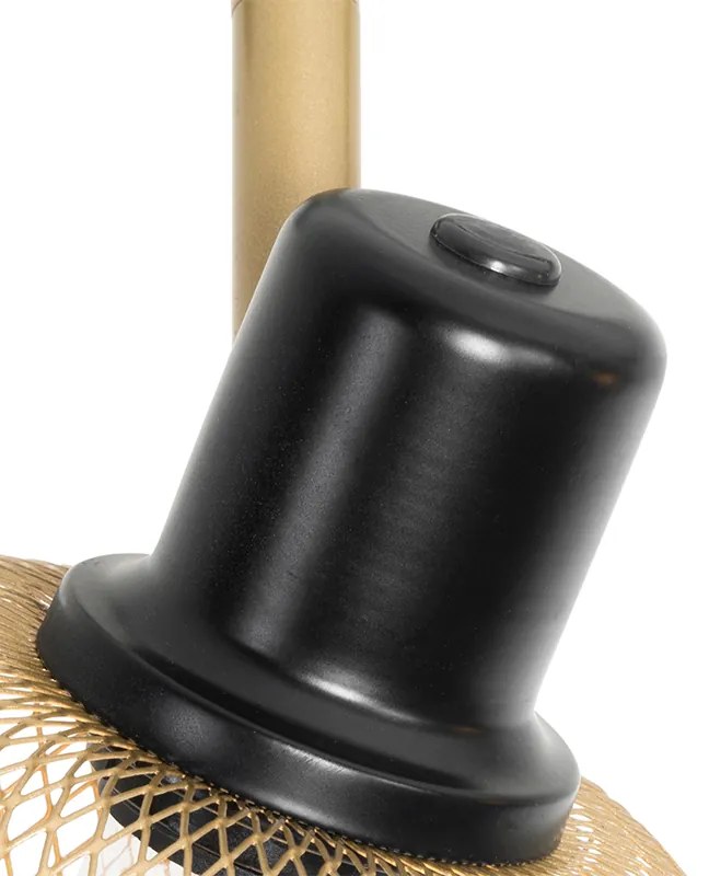 Projetores industriais pretos com dourado 4 luzes - Bliss Mesh Industrial