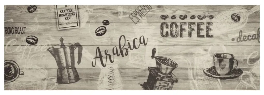 Tapete de cozinha lavável 60x180 cm veludo padrão café cinzento