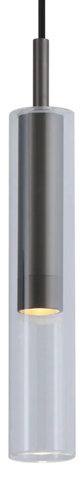 Foco moderno cor de bronze com vidro transparente para sistema de calha monofásico - Slimline Loyce