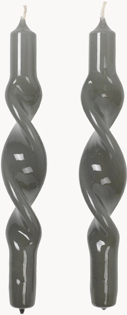 Velas de jantar artesanais Twist, conjunto de 2