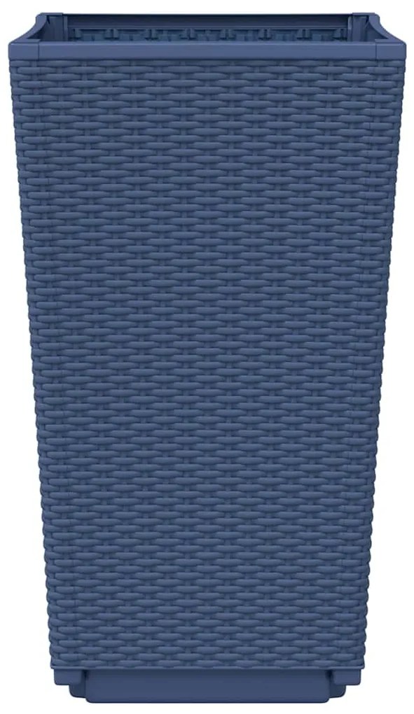 Vasos/floreiras 2 pcs 32,5x32,5x57 cm PP cinzento azul
