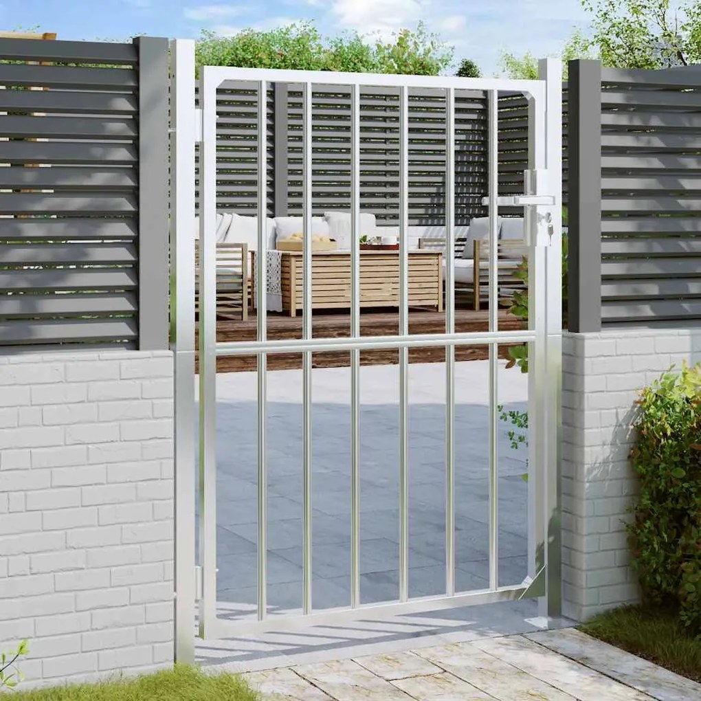 Portão de jardim 85x145 cm aço inoxidável