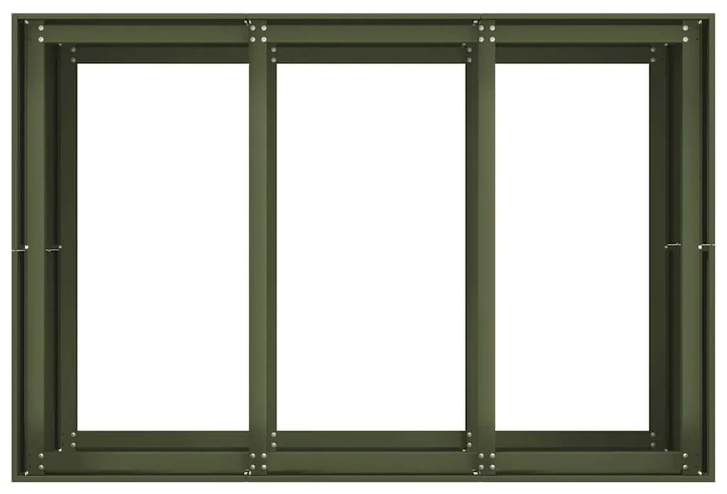 Vaso floreira 120x80x80 cm aço verde azeitona