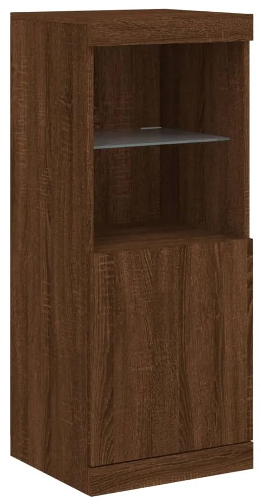 Aparador com luzes LED 41x37x100 cm carvalho castanho