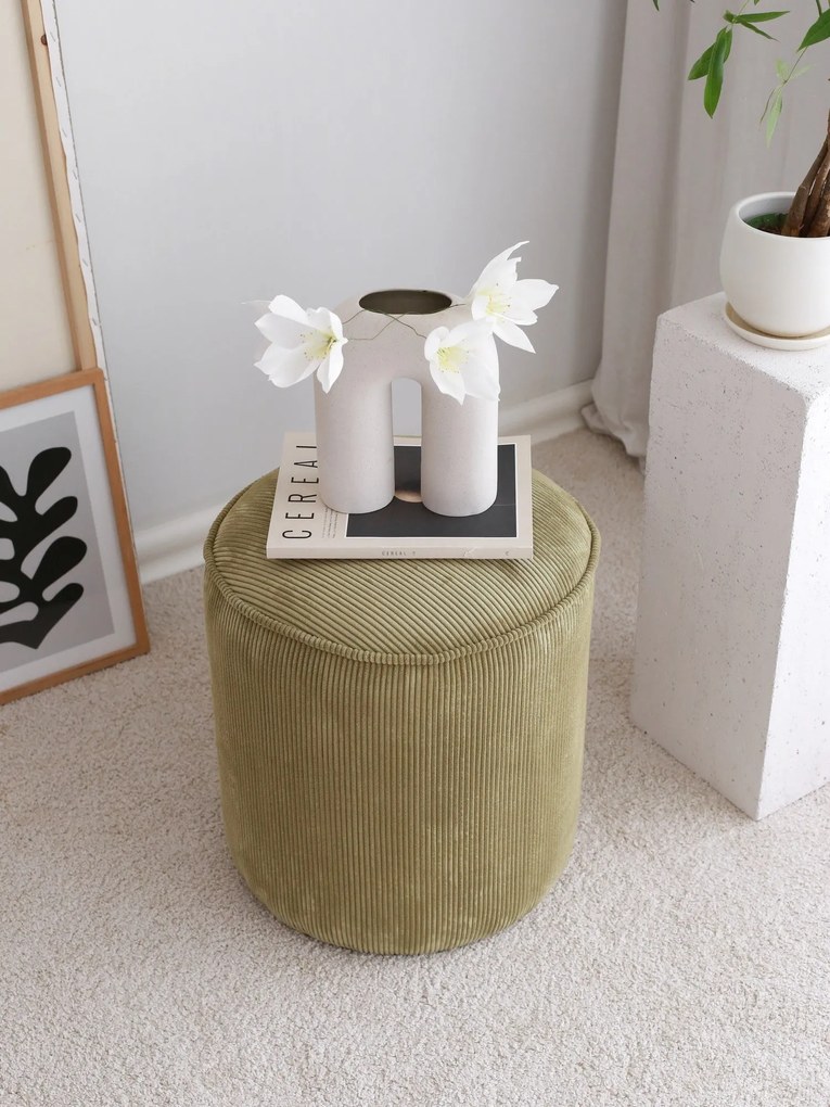 Pouffe Teddy – Khaki – 43x45x43 cm