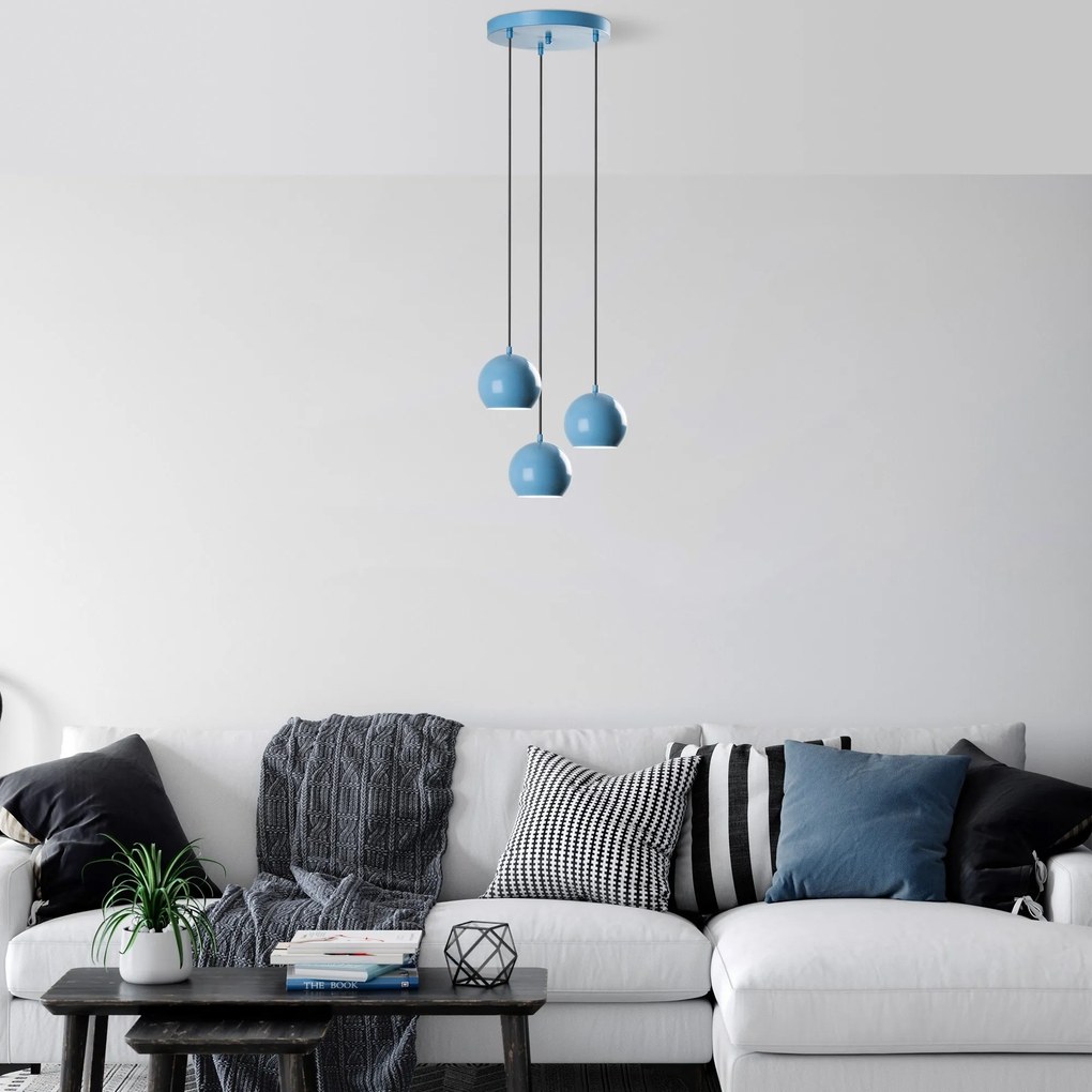 Candeeiro Suspenso Top – Azul Claro – Diâmetro 45 cm