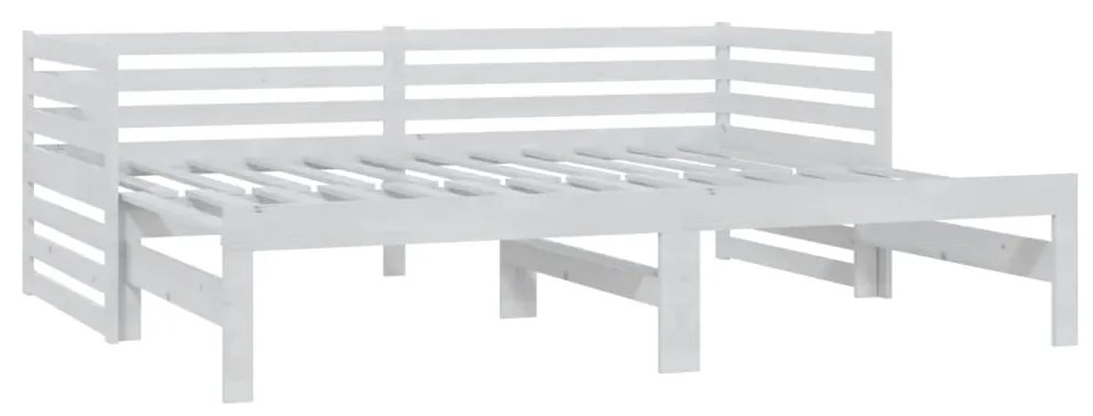 Estrutura sofá-cama de puxar 2x(90x200) cm pinho maciço branco