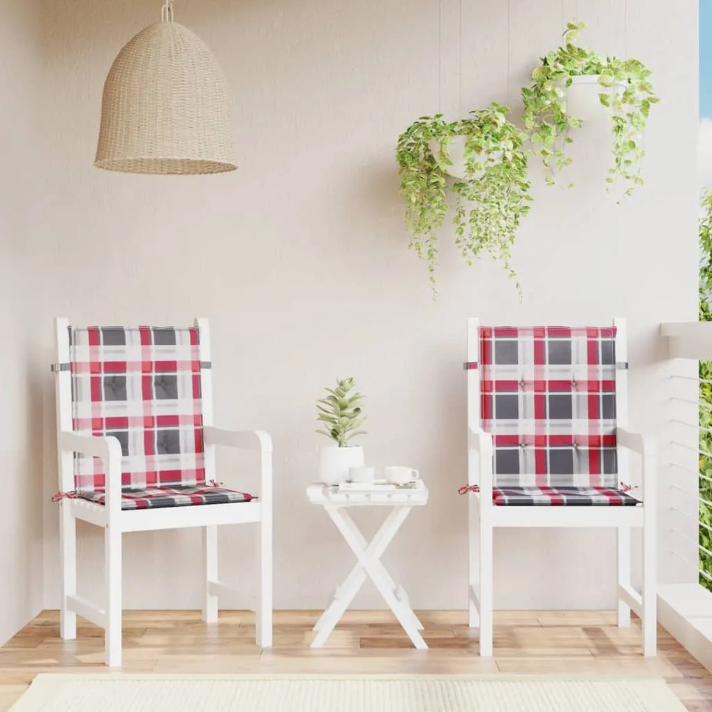 Almofadões lombares cadeiras jardim 2pcs oxford xadrez vermelho
