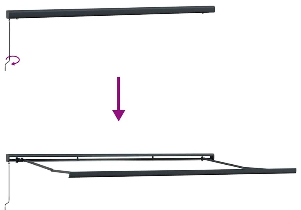 Toldo Retrátil Manual vidaXL Preto 500x300 cm