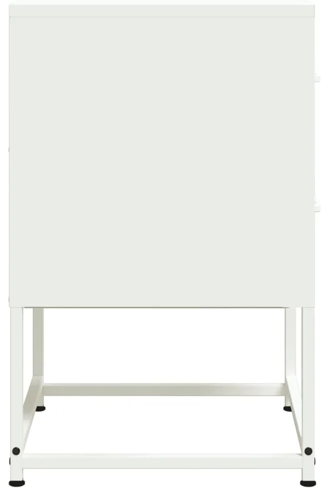 Mesas de cabeceira 2 pcs 36x39x60,5 cm aço branco