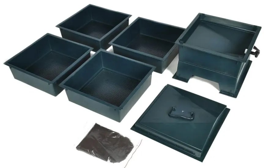 Bandejas para vermicompostagem 4 pcs 42x42x60 cm