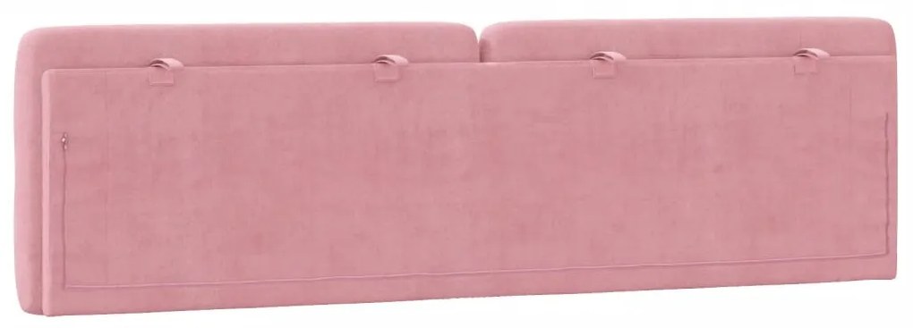 Almofadão de cabeceira 180 cm veludo rosa