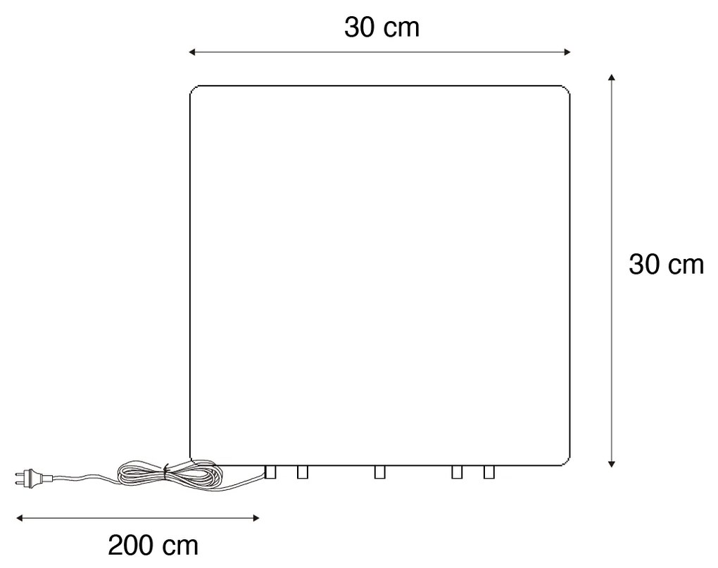 Candeeiro de exterior inteligente branco 30 cm quadrado com LED A60 IP44 - Nura Moderno