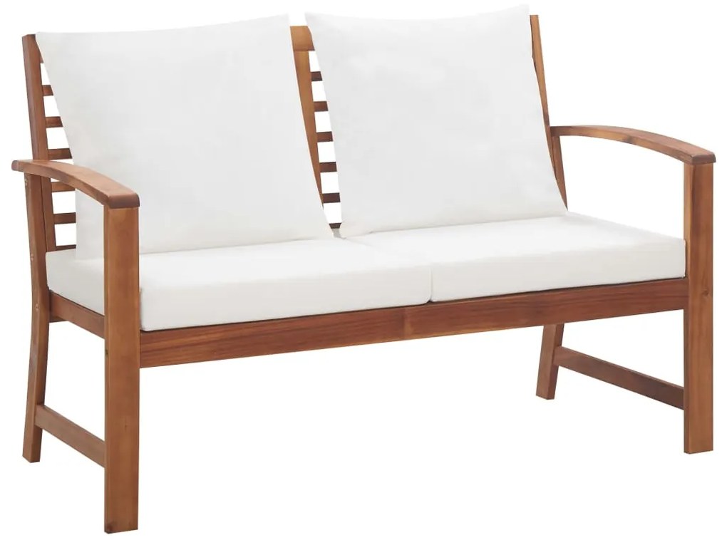 4 pcs conjunto lounge de jardim c/ almofadões acácia maciça