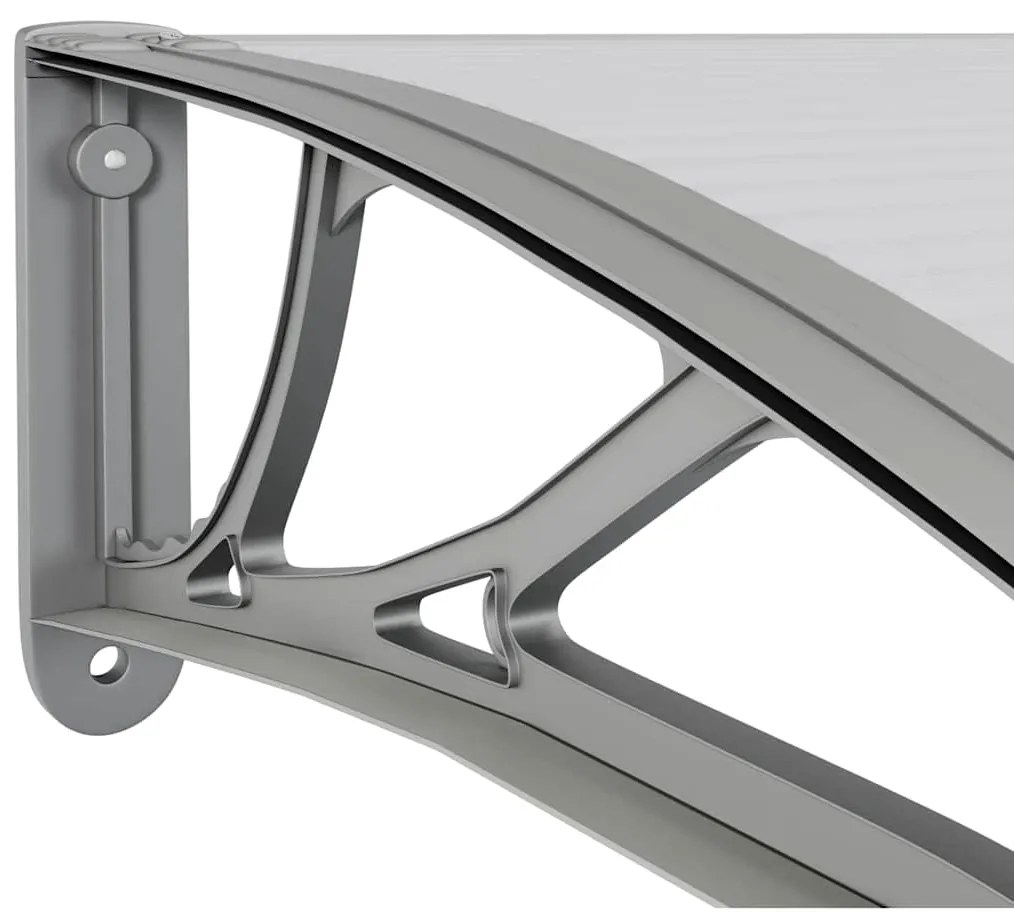 Toldo para porta 400x100 cm policarbonato cinzento