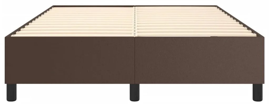 Estrutura de cama 140x200cm couro artificial castanho
