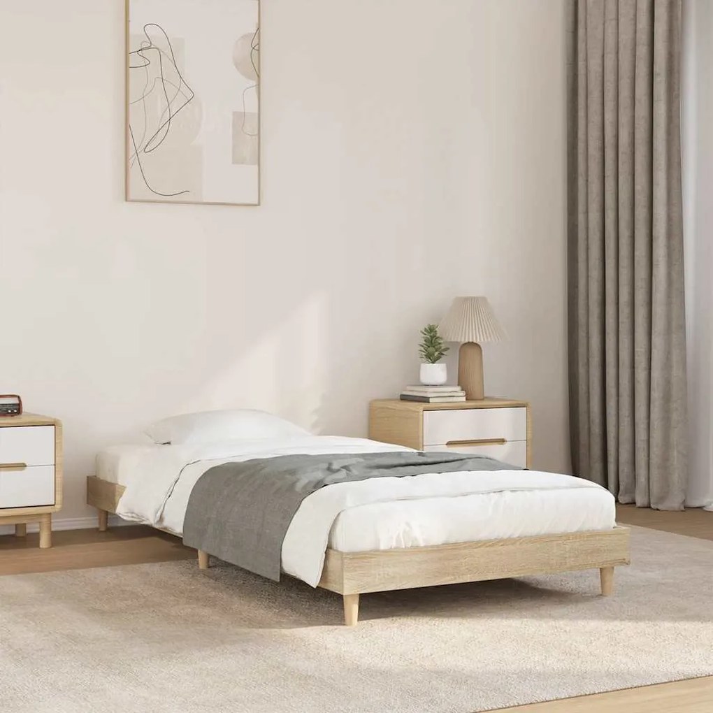 Estrutura cama s/ colchão derivados de madeira carvalho sonoma