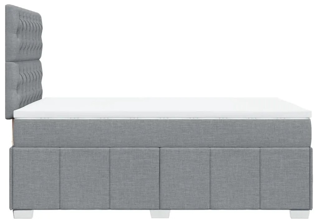 Cama boxspring com colchão 120x190 cm tecido cinzento-claro