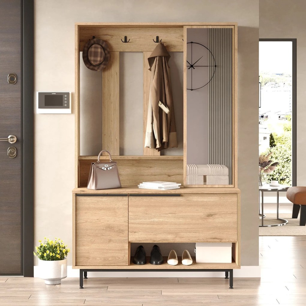 Hall Stand ON11 – Walnut – 102,2x178,2x35,5 cm