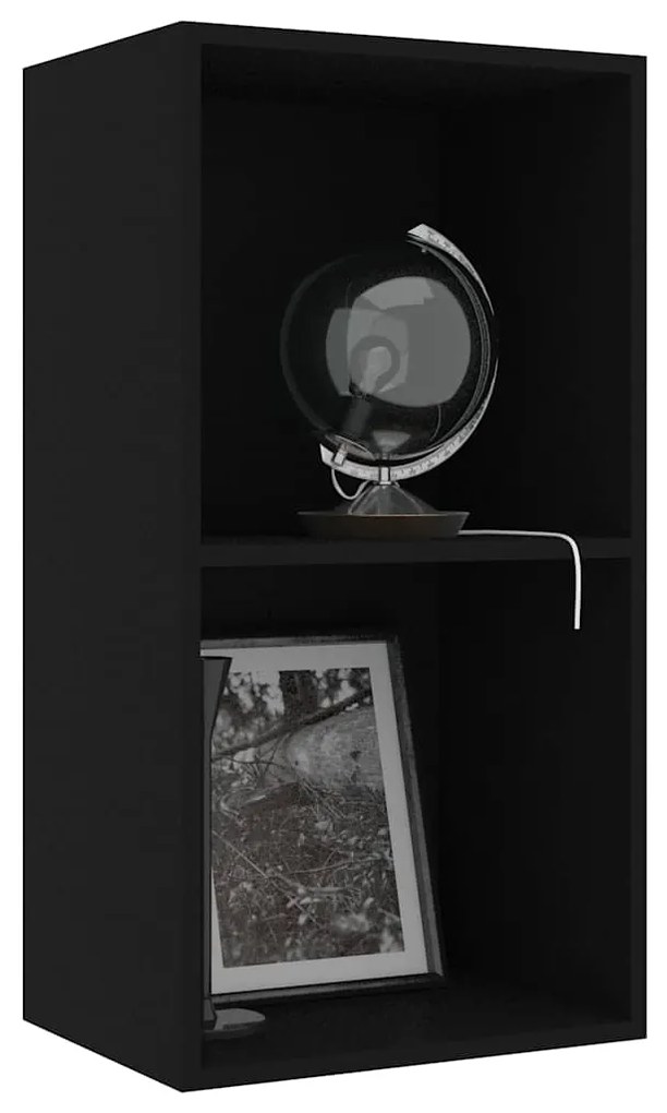 Estante com 2 prateleiras 40x30x76,5 cm contraplacado preto